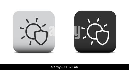 Sun resistant icon. Sun protection shield icon. Vector illustration Stock Vector