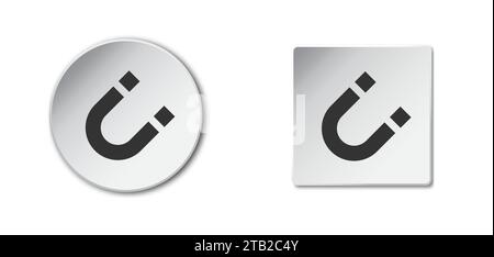Magnet icon. Badge with magnet symbol. Flat vector illustration Stock Vector
