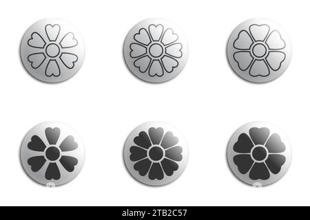 Flower icons set. Vector illustration Stock Vector