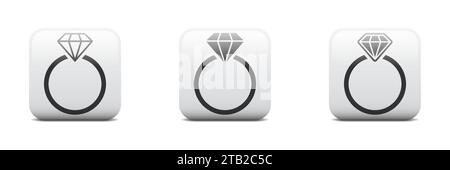 Diamond engagement ring icon. Ring diamond icon. Vector illustration Stock Vector