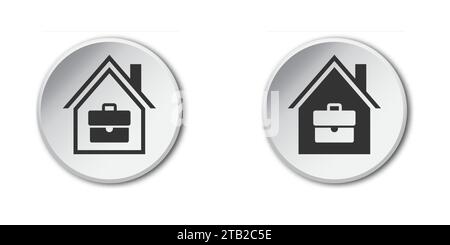 Home office icon. House and briefcase icon. Vector illustration Stock Vector