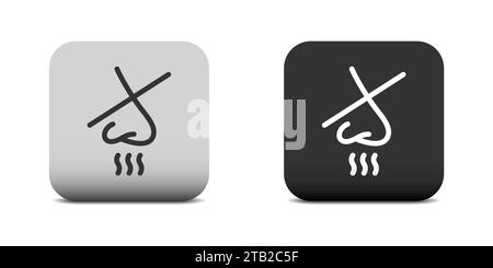 Odorless icon. No smell sign. Forbidden sign with a nose. Vector illustration Stock Vector