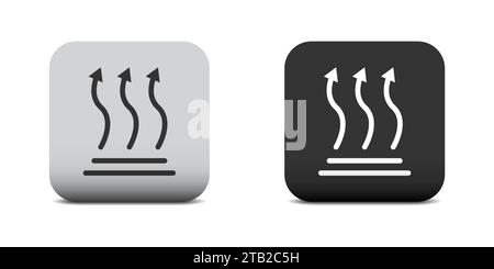 Breathable icon. Flat button with shadow under it. Vector illustration Stock Vector