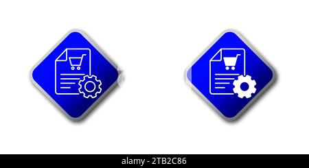 Cart with gear. Procurement icon. Order, purchase processing symbol. Vector illustration Stock Vector