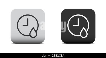 Fast drying icon. Drying time icon. Drop of water and meter. Vector illustration Stock Vector