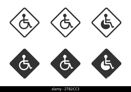 Wheelchair icons set. Vector illustration Stock Vector