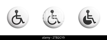 Wheelchair handicap icon. Disabled handicap icon. Handicapped patient symbol. Vector illustration Stock Vector