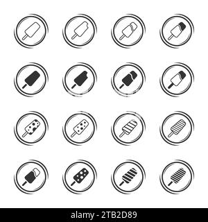 Ice cream bar set. Ice cream icons collection. Vector illustration Stock Vector
