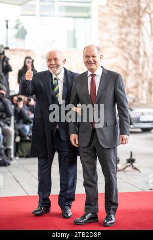 German Chancellor Olaf Scholz, right, greets Holocaust survivor Margot ...