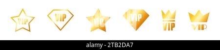 VIP label or tag golden design badge. Vector illustration Stock Vector