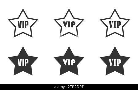 Vip icon. Star icon with lettering. Vector illustration Stock Vector