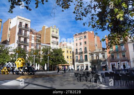 Plaça del Sol. Gracia quarter. Barcelona, Catalonia, Spain Stock Photo ...