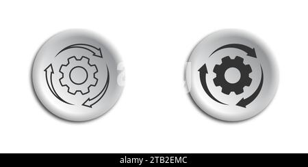 Workflow icon. Gear and arrows. Vector illustration Stock Vector