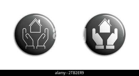 Hands holding house icon. Vector illustration Stock Vector