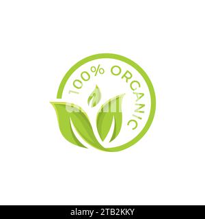 100 Organic Logo Simple. Organic Product Logo Stock Vector