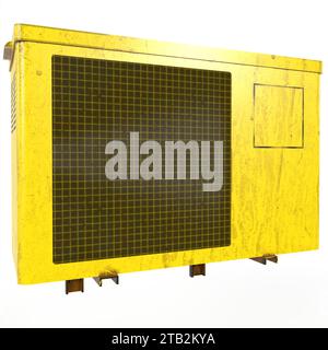 Air Conditioner Outdoor Unit isolated on white background Stock Photo