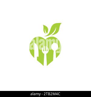 Love Organic Food Logo. Organic Product Icon Stock Vector