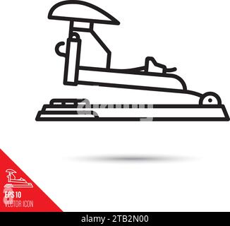 Vintage stapler vector line icon. Retro style office equipment outline symbol. Stock Vector