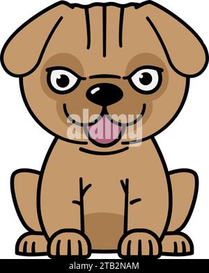 Little cartoon puppy dog vector illustration Stock Vector