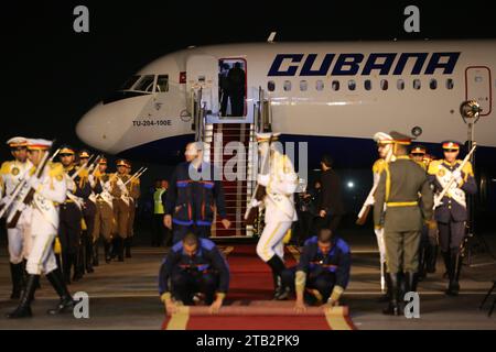 Tehran, Iran. 3rd Dec, 2023. The airplane used for traveling Cuban President Miguel Diaz-Canel is pictured after arriving at Tehran's Mehrabad airport in Tehran. (Credit Image: © Rouzbeh Fouladi/ZUMA Press Wire) EDITORIAL USAGE ONLY! Not for Commercial USAGE! Stock Photo