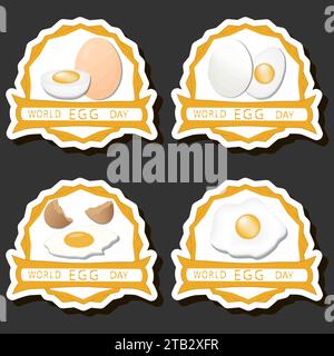 Beautiful color illustration on theme of celebrating annual holiday World Egg Day Stock Vector