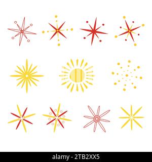 Abstract esoteric figures, eye, heart and moon and sun shapes. Trendy minimalist basic shapes, stars, lines and circles, rhombuses, modern graphic Stock Vector