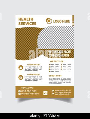 Unique creative medical flyer, healthcare flyer template unique medical cover layout a4 vector file Stock Vector