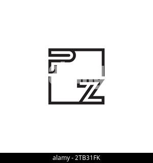 PZ initial logo letters in high quality professional design that will print well across any print media Stock Vector