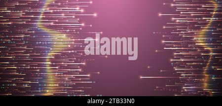 Technology background. Big data concept. Binary computer code. Hand drawn vector illustration. Stock Vector