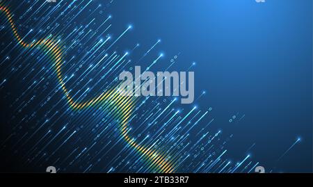 Technology background. Big data concept. Binary computer code. Hand drawn vector illustration. Stock Vector