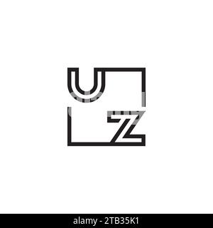 UZ initial logo letters in high quality professional design that will print well across any print media Stock Vector