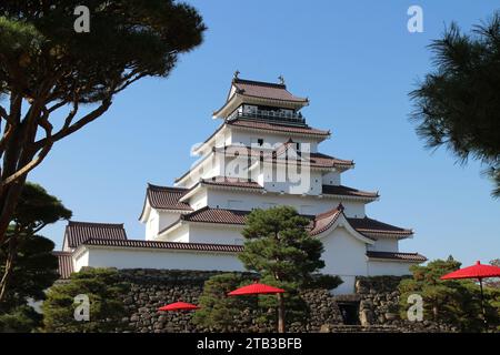 Tsurugajo Castle in Aizuwakamatsu, Fukushima, Japan Stock Photo