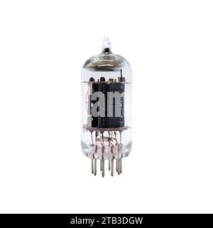 ECC83 (12AX7) Vacuum tube, isolated on white background. Stock Photo