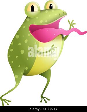 Frog or Toad Greeting Character Cartoon for Kids Stock Vector