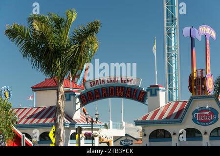 Santa Cruz Beach Boardwalk Entrance Sign Stock Photo