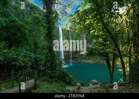 Image of Misolha waterfalls in the middle of the jungle, Mexico Stock Photo