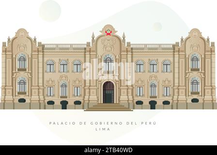 Government Palace of Peru - Lima - Stock Illustration as EPS 10 File Stock Vector