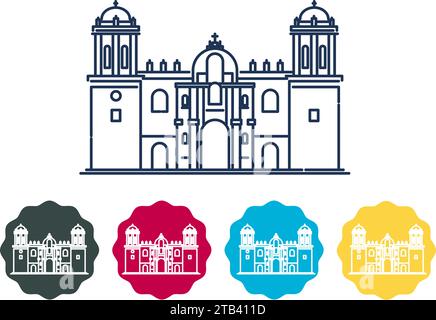 The Plaza de Armas of Cusco - Stock Illustration  as EPS 10 File Stock Vector