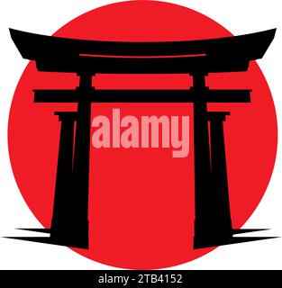 Torii - a traditional Japanese gate - Stock Illustration as EPS 10 File Stock Vector