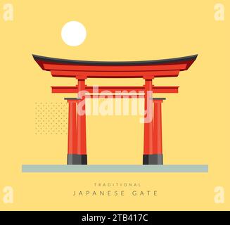 Torii - a traditional Japanese gate - Stock Illustration as EPS 10 File Stock Vector
