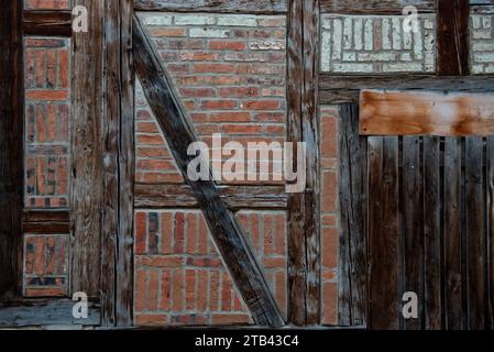 Wall made of half-timbering in Quedlinburg Stock Photo