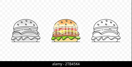 Burger, hamburger, fast food, food, meal, eat and eating, graphic design. Sandwich, eatery, cookery, catering and canteen, vector design Stock Vector