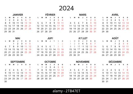 2024 Calendrier 2024 French Calendar Landscape 2024 Yearly