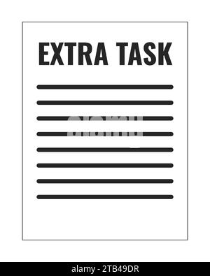 Extra task paperwork black and white 2D line cartoon object Stock Vector