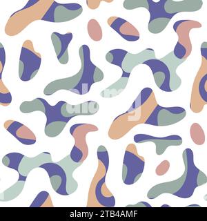 Freeform blob shapes pattern. Abstracts amoeba seamless pattern, freeform organic elements. Stock Vector