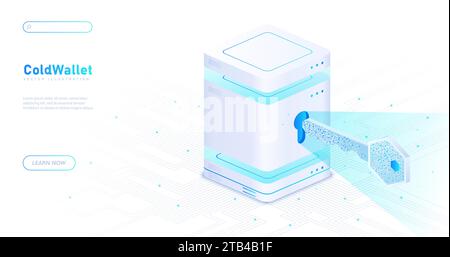 Cold wallet white poster vector Stock Vector