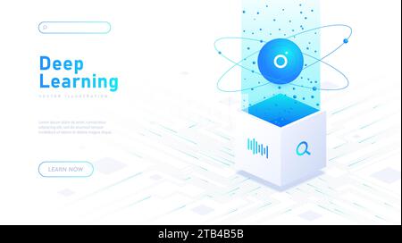 Deep learning white poster vector Stock Vector
