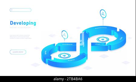 Developing structure white poster vector Stock Vector