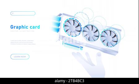 Graphic card in hand white poster vector Stock Vector