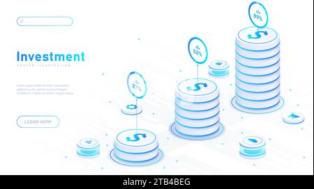Investment white poster vector Stock Vector
